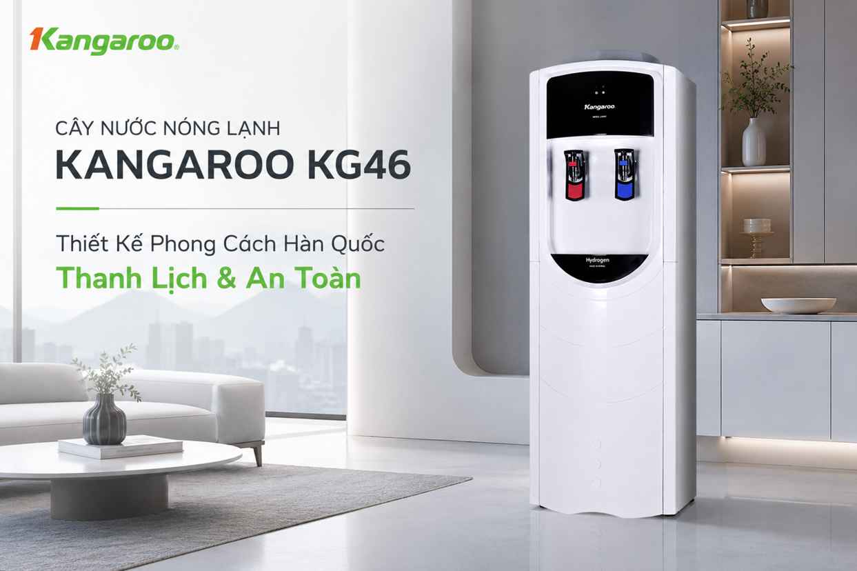 Cây nước nóng lạnh Kangaroo KG46 thiết kế hiện địa sang trọng